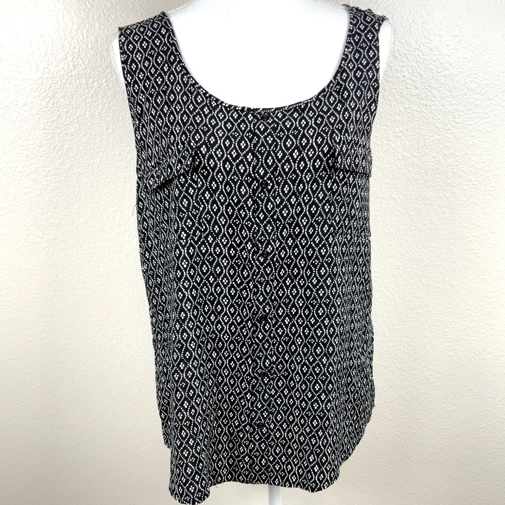 Perch black and white blouse with lace back